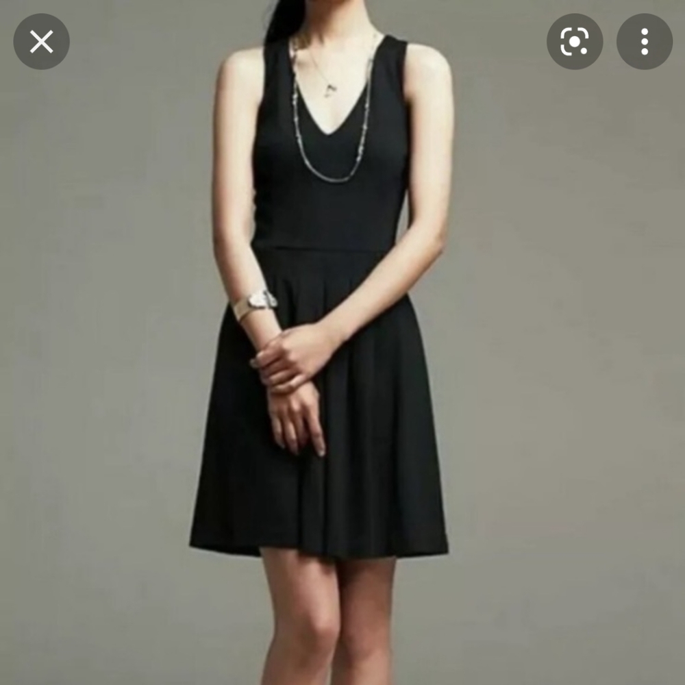 Banana Republic pleated black dress